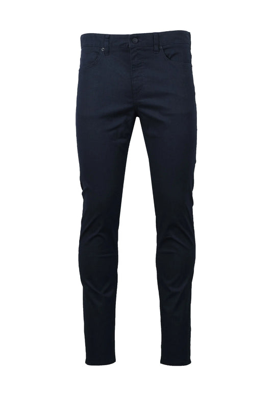 Navy blue BOSS pants on a white background