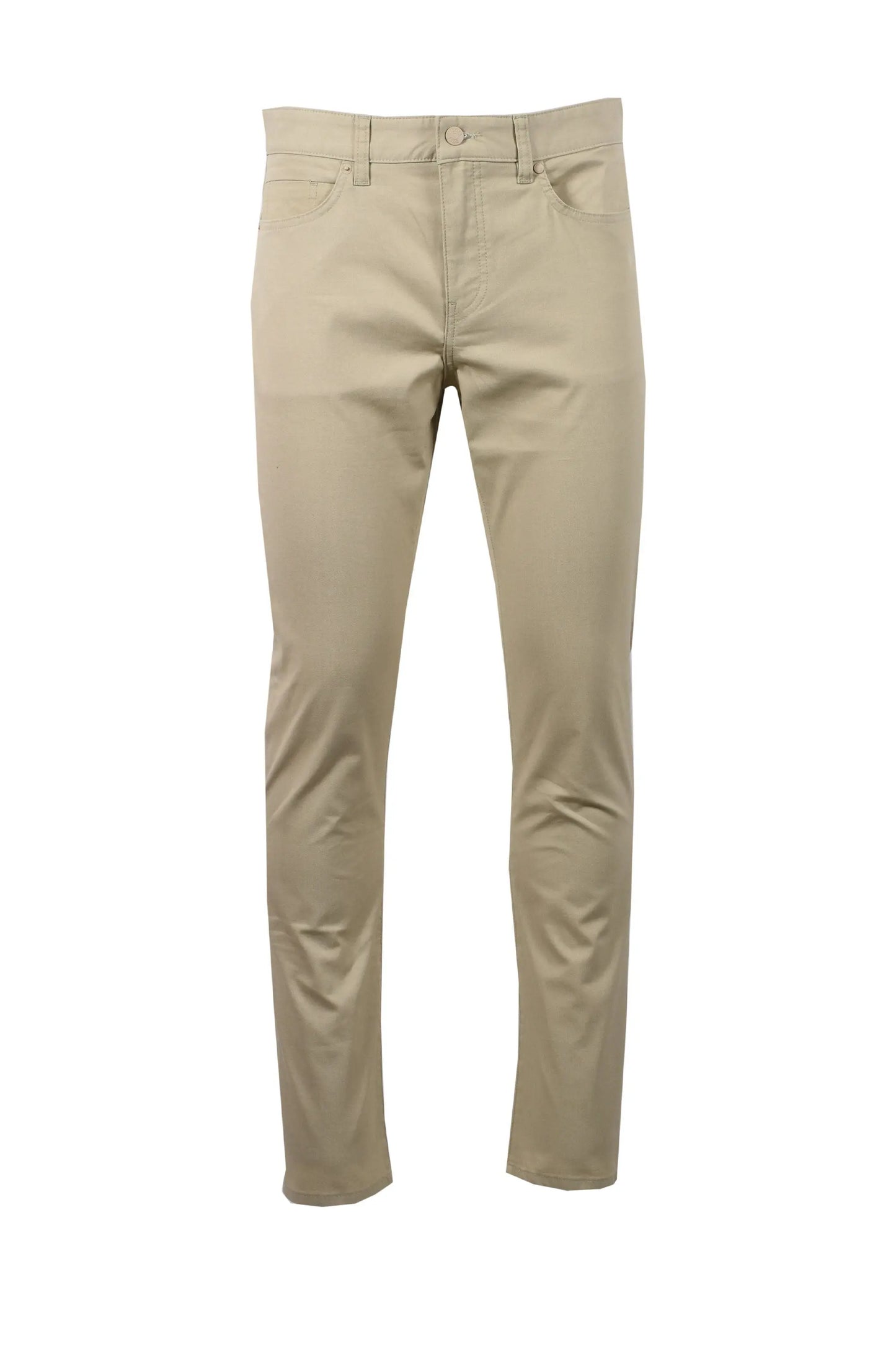 Beige Boss trousers on a white background