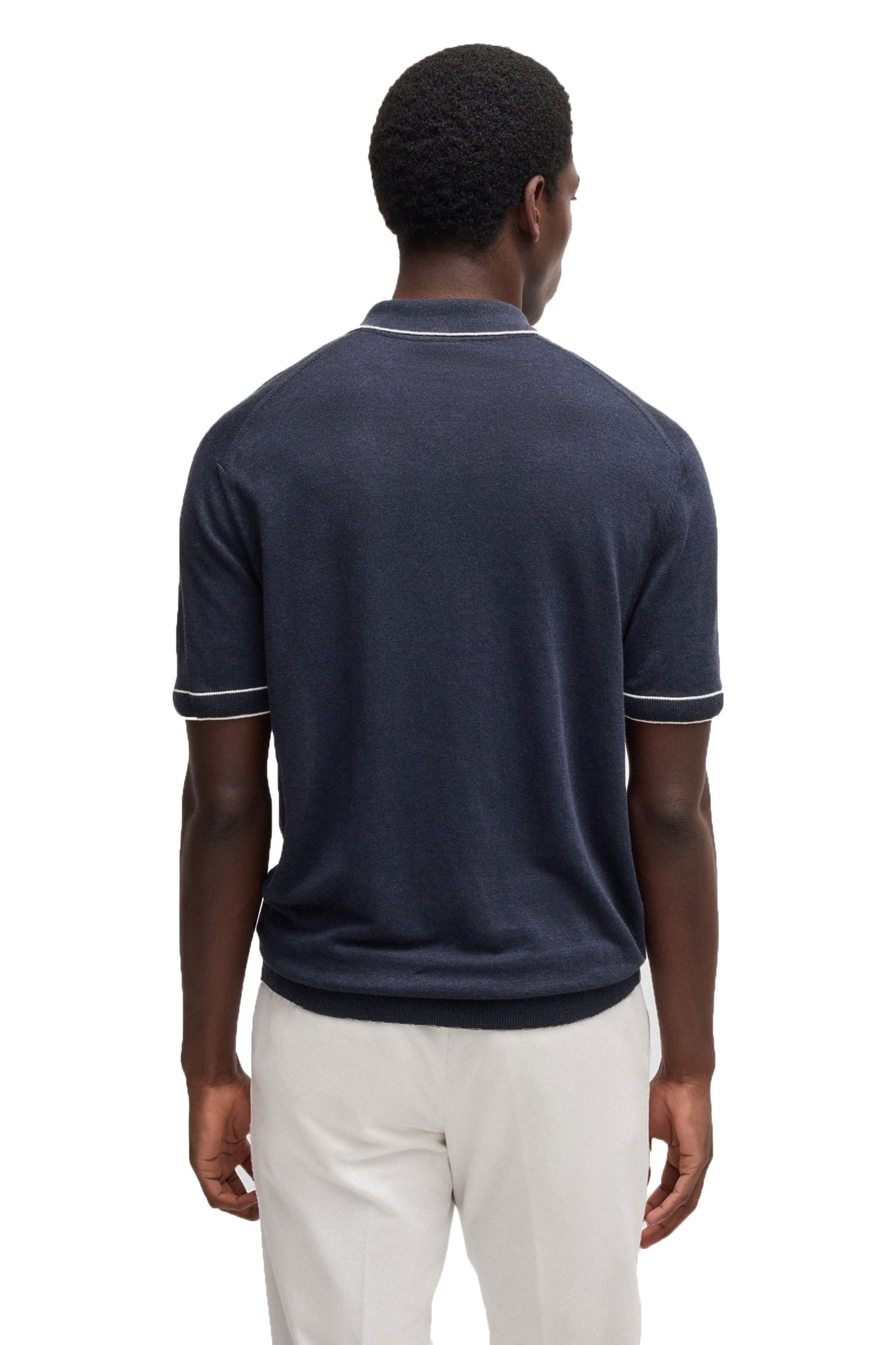 Boss Black H-Jiovanotto Half Zip Polo Shirt Dark Blue
