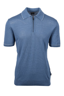 Boss Black H Jiovanotto Knitted Polo Shirt Light Pastel Blue Boss Black