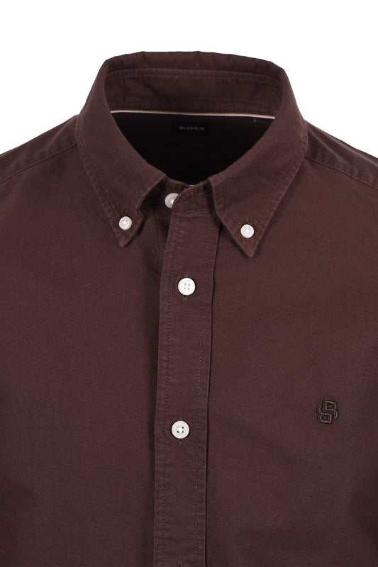 Boss Black H LIAM SHIRT DARK BROWN