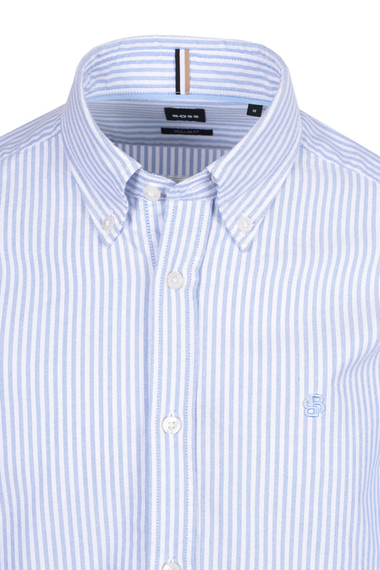 Boss Black H Liam Stripe Oxford Shirt Light Pastel Blue