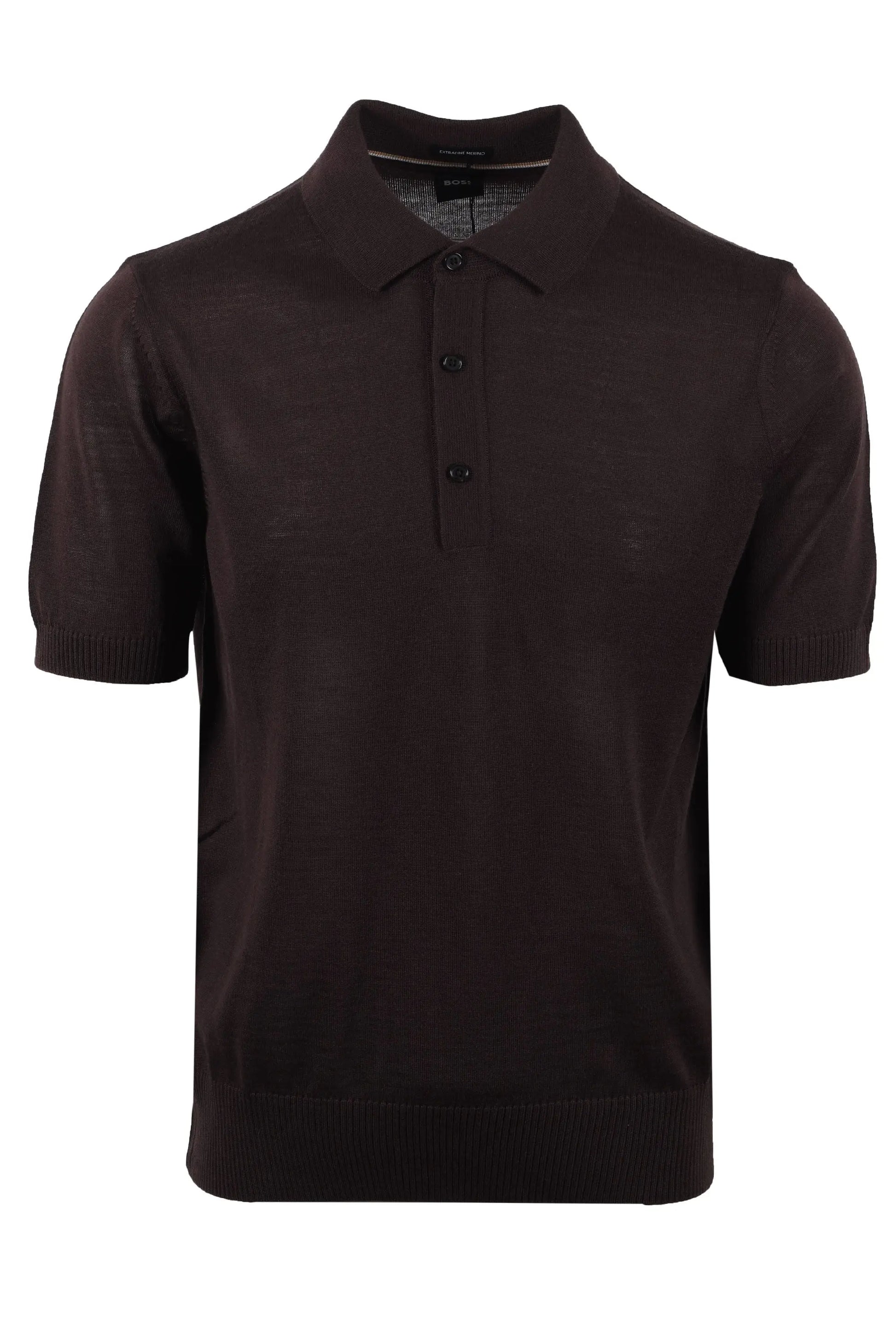 Brown BOSS polo shirt on a white background