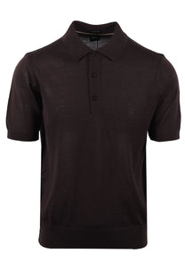 Brown BOSS polo shirt on a white background