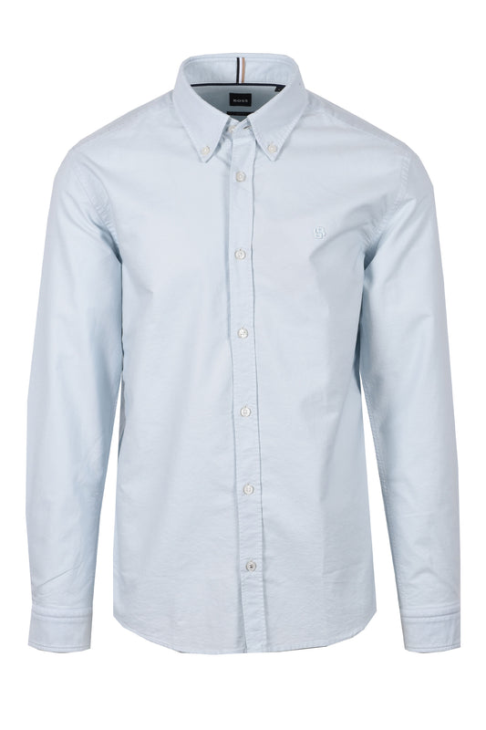 Boss Black H Roan Casual Oxford Shirt Open Blue