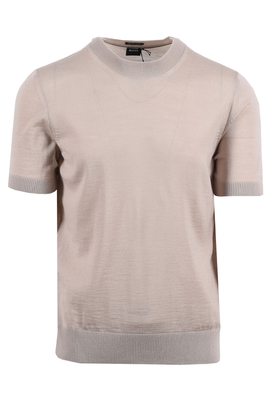 Boss Black H UMAURO KNITTED T-SHIRTS OPEN BEIGE