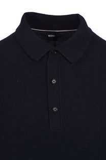 Boss Black Iannotti Knitted Polo Shirt Dark Blue Boss Black