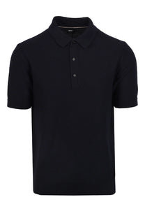 Boss Black Iannotti Knitted Polo Shirt Dark Blue Boss Black