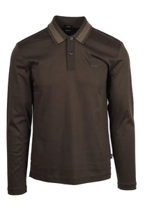 Boss Black Pleins Long Sleeve Polo Open Green Boss Black