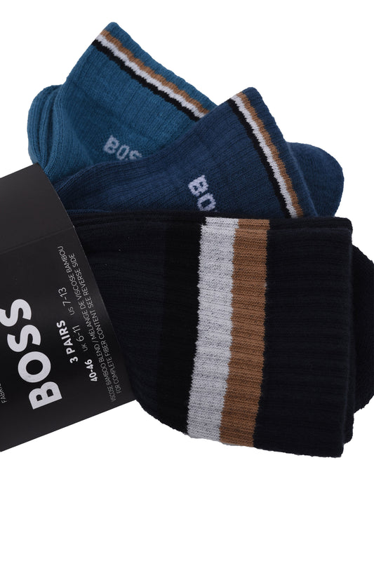 Boss Black Rib Iconic Socks Blue/Navy