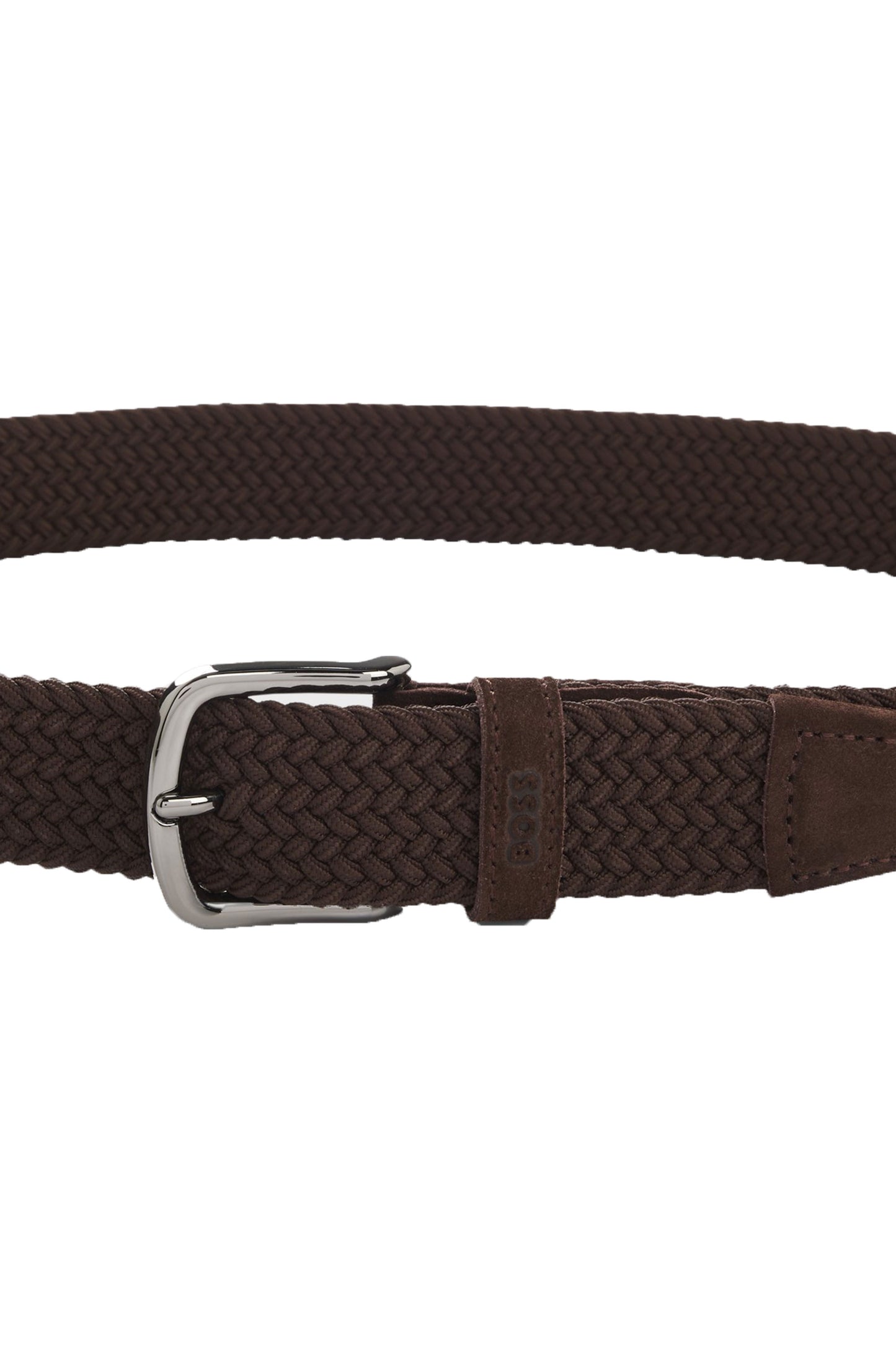 Boss Black Sash Woven Belt Dark Brown