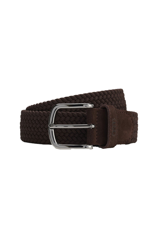 Boss Black Sash Woven Belt Dark Brown