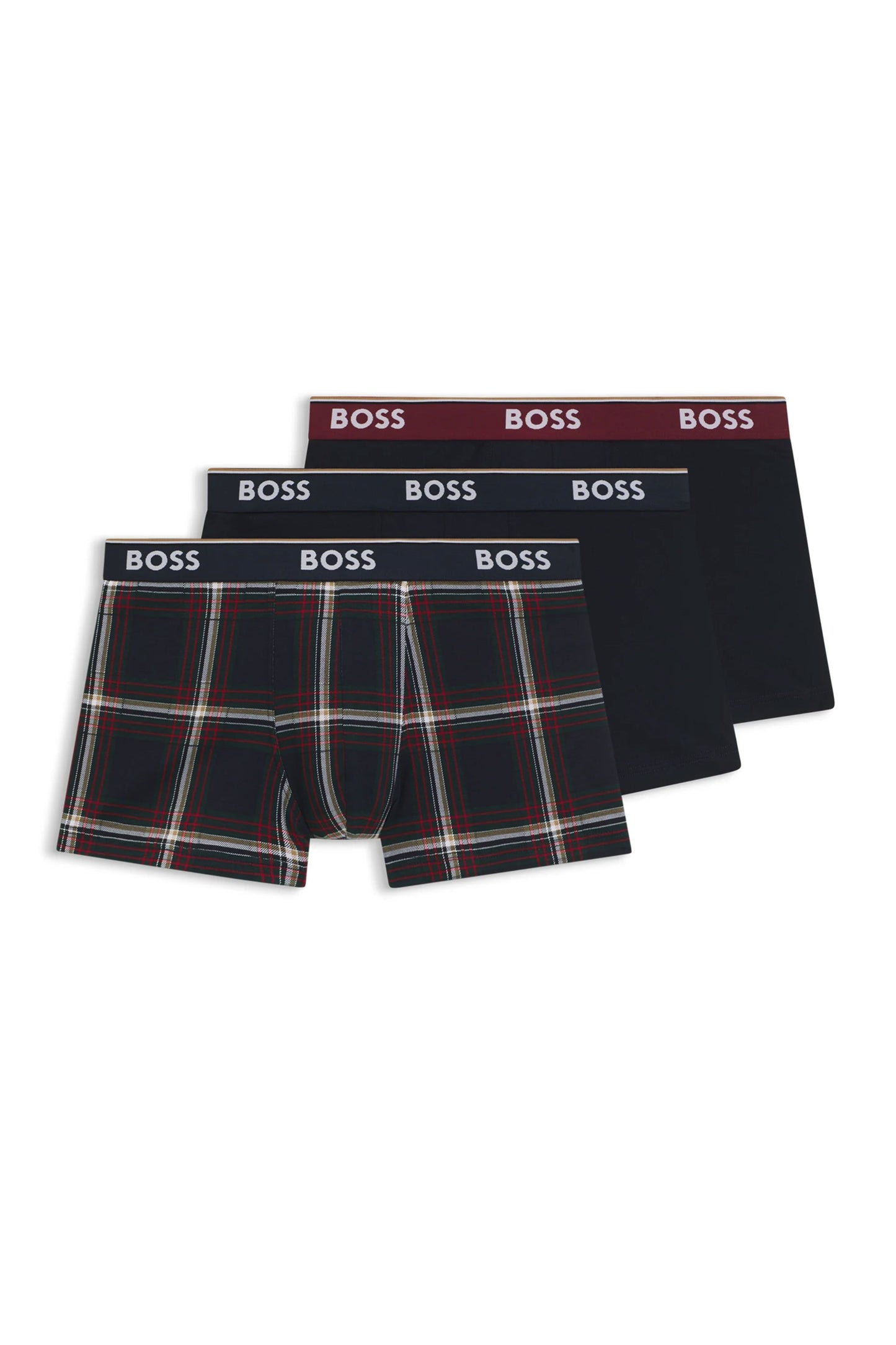 Boss Black Trunk 3 Pack Check & Multi