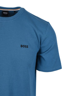 Boss Black Waffle T-Shirt Open Blue Boss Black