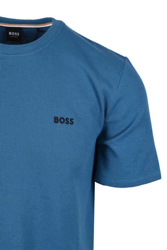 Boss Black Waffle T-Shirt Open Blue