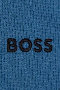 Boss Black Waffle T-Shirt Open Blue Boss Black