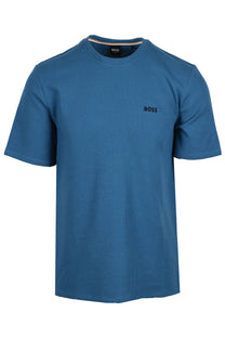 Boss Black Waffle T-Shirt Open Blue Boss Black