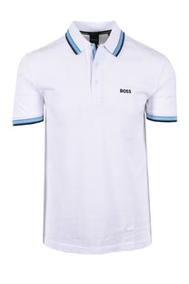 Boss Green Paddy Polo Open White with Blue Boss Green