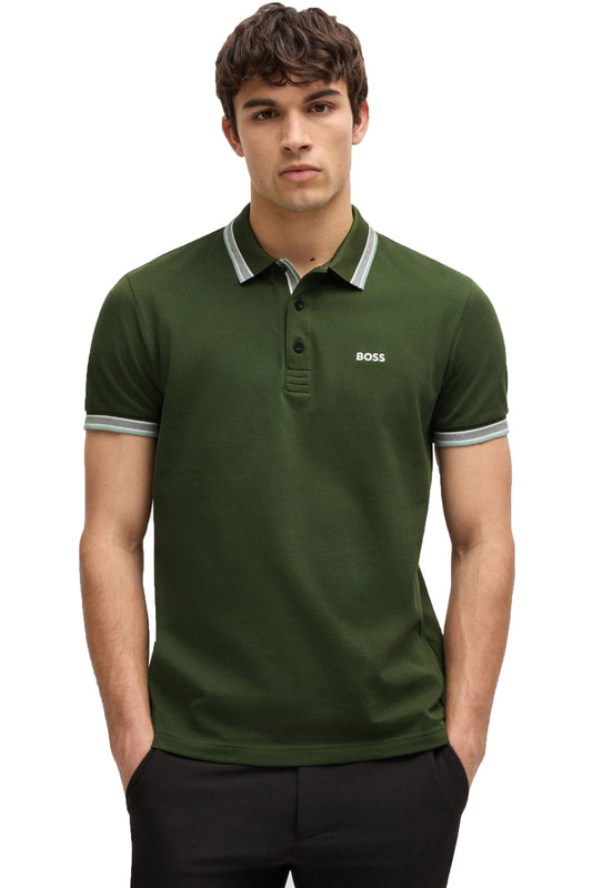 Boss Green Paddy Polo Shirt Forest Green