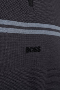 Boss Green Zone Half Zip Knitwear Dark Grey Boss Green