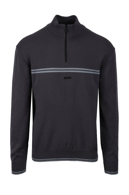 Boss Green Zone Half Zip Knitwear Dark Grey