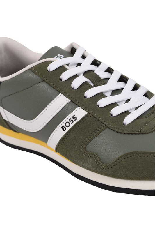 Boss Orange BOSS LEVON RUNN TRAINER DARK GREEN Boss Orange Michael Stewart Menswear  Trainers