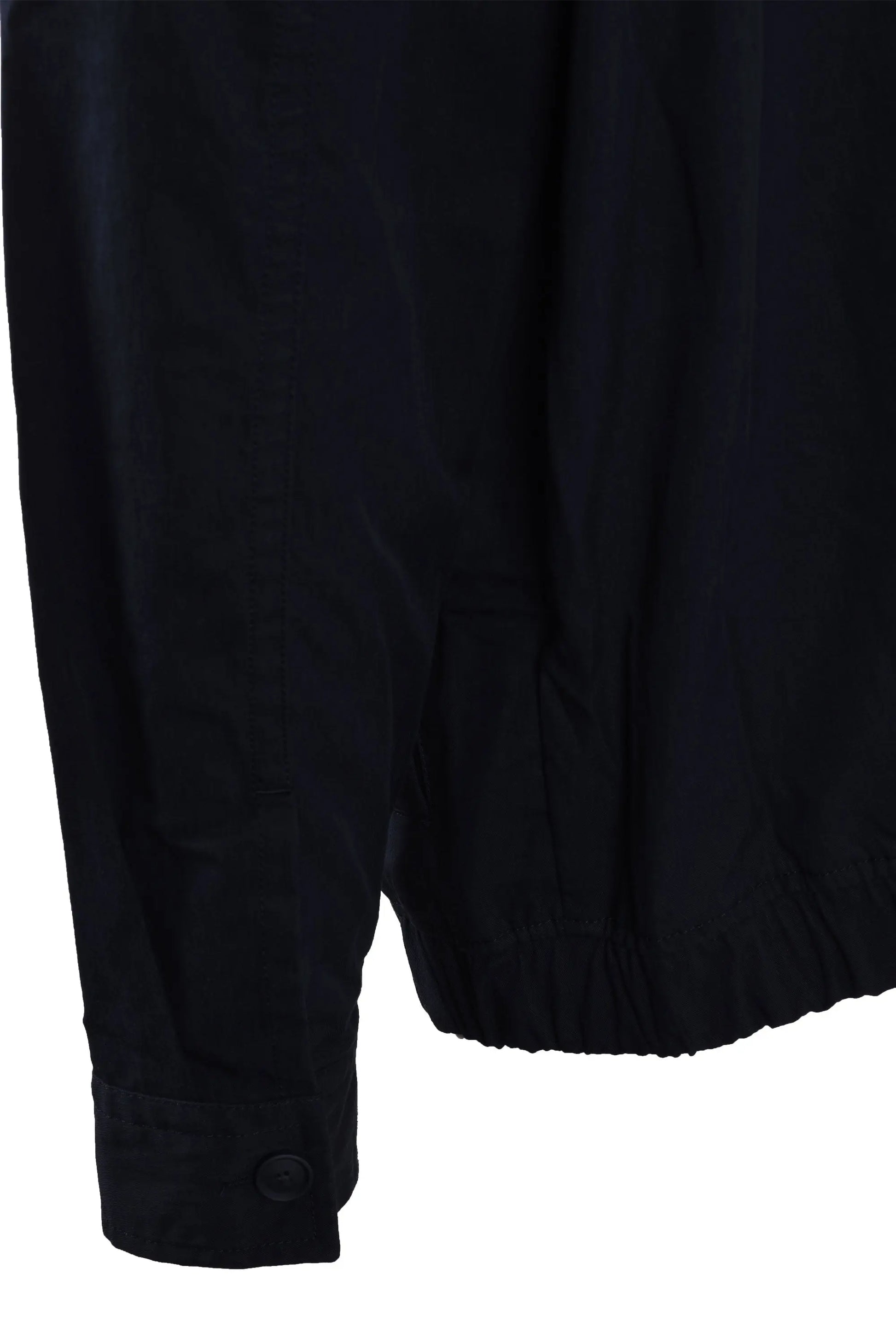 Dark blue BOSS overshirt close up of sleeve on a white background