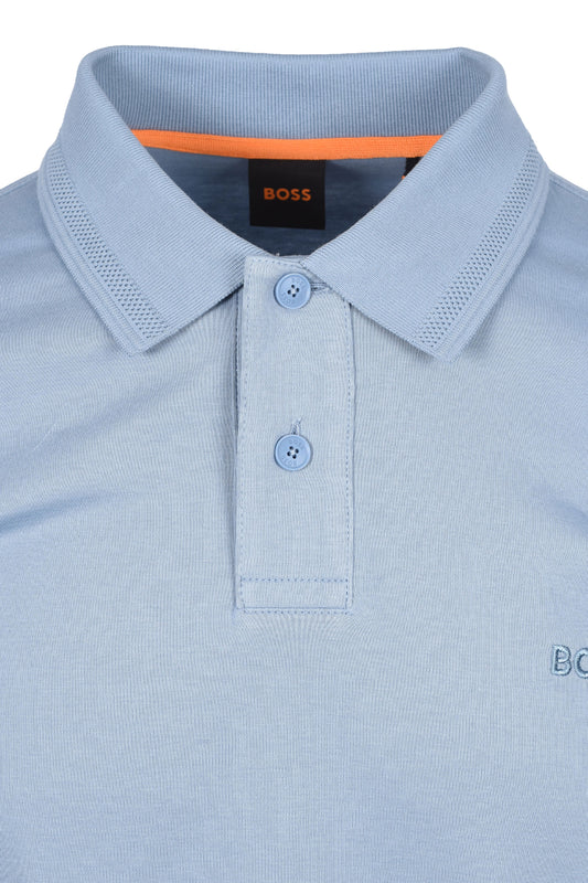 Boss Orange Interlock Polo Light Pastel Blue