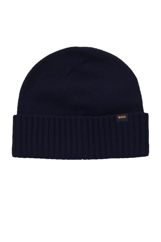 Boss Orange Kalipso Knitted Hat and Gloves Set Dark Blue