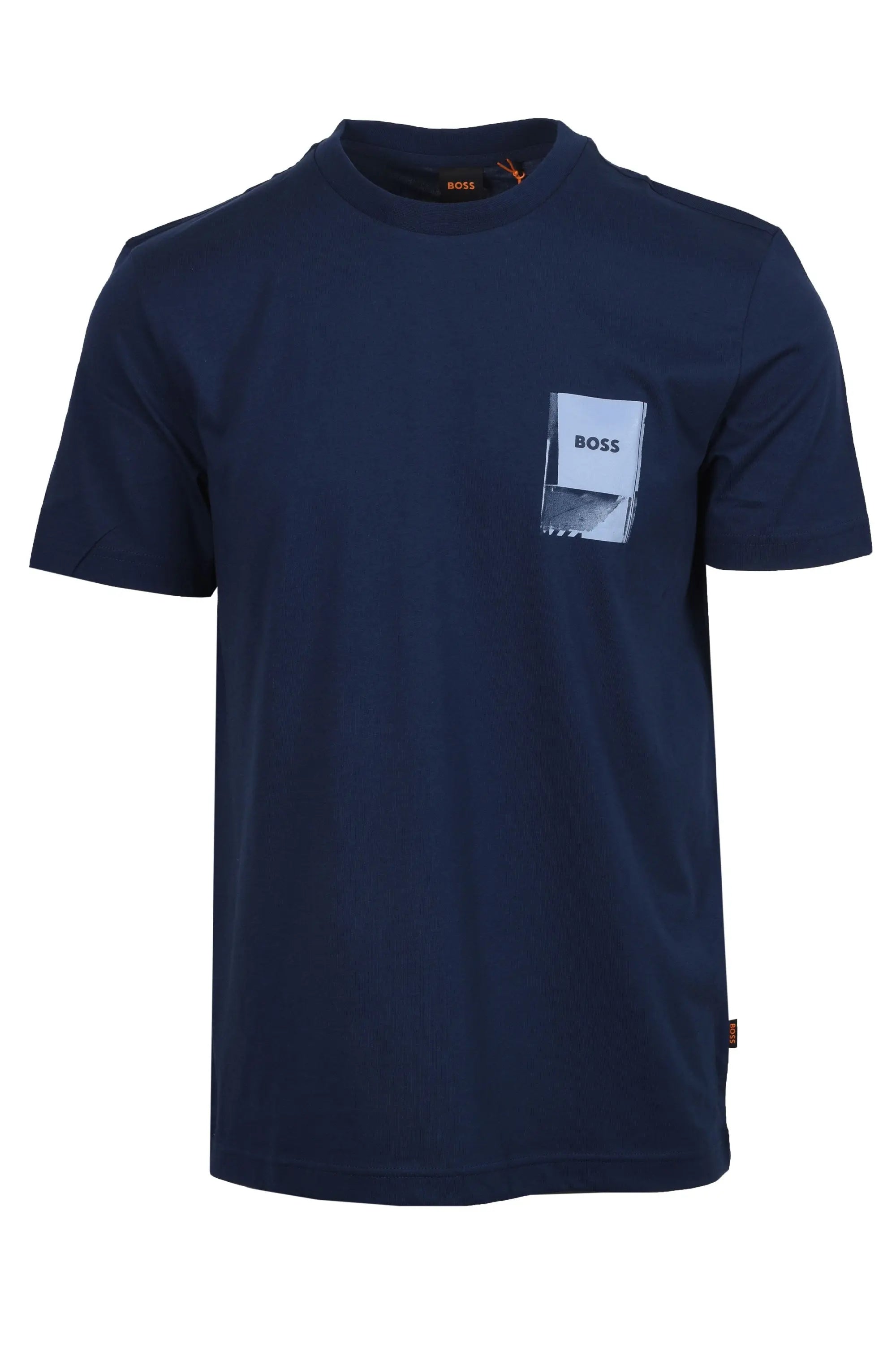 BOSS Maglietta Uomo Tee 5 – Open Blue461 – Girocollo Corto In Cotone E Poliestere Con Elastan