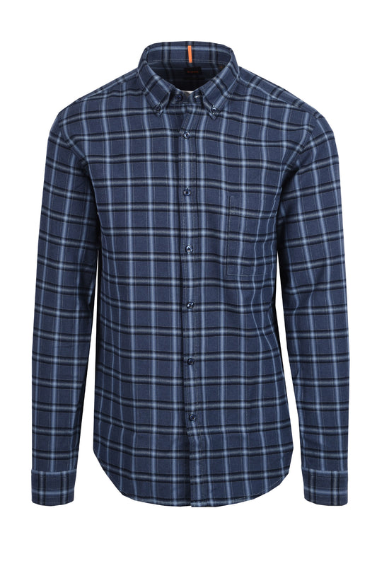 Boss Orange Rickert Check Shirt Dark Blue
