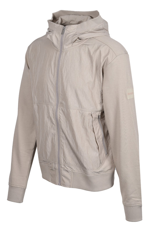 Boss Orange ZE_PROTECTIVE HOODED FULL ZIP LIGHT BEIGE