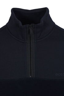 Boss Orange ZE_WINTERBRUSH HALF ZIP DARK BLUE Boss Orange