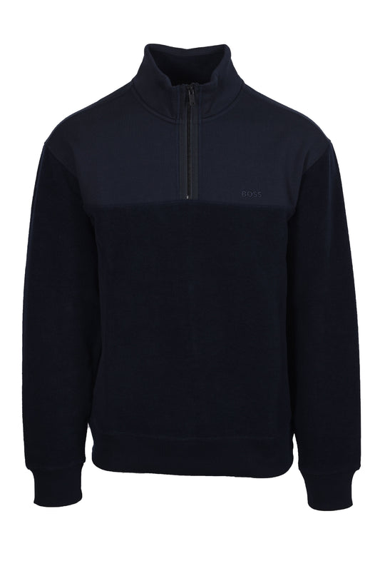 Boss Orange ZE_WINTERBRUSH HALF ZIP DARK BLUE