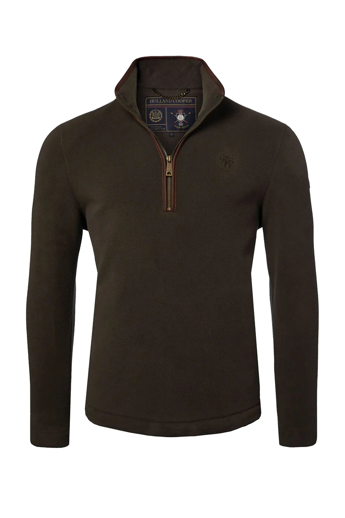 HOLLAND COOPER COUNTRY FLEECE HALF ZIP KHAKI Holland Cooper