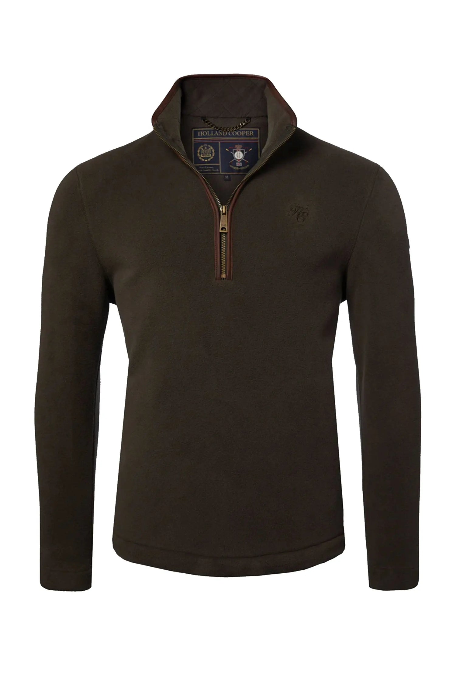 HOLLAND COOPER COUNTRY FLEECE HALF ZIP KHAKI Holland Cooper