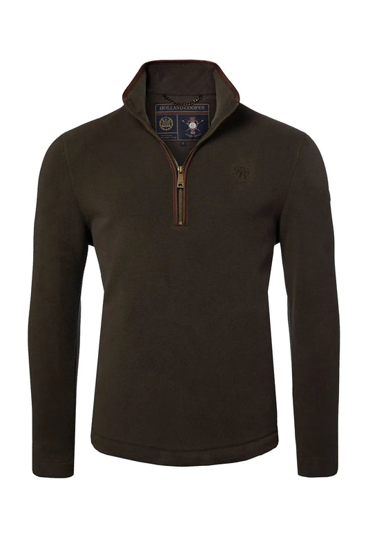HOLLAND COOPER COUNTRY FLEECE HALF ZIP KHAKI Holland Cooper