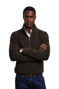 HOLLAND COOPER COUNTRY FLEECE HALF ZIP KHAKI Holland Cooper