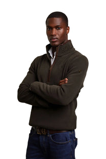 HOLLAND COOPER COUNTRY FLEECE HALF ZIP KHAKI Holland Cooper