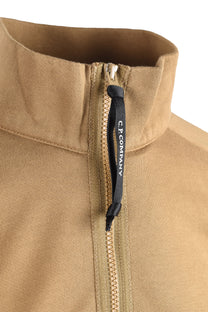 CP COMPANY DIAGONAL RAISED HALF ZIP SWEATSHIRT ERMINE