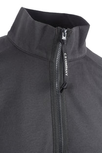 CP COMPANY DIAGONAL RAISED HALF ZIP SWEATSHIRT RAVEN