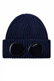 CP COMPANY EXTRA FINE KNITTED BEANIE TOTAL ECLIPSE