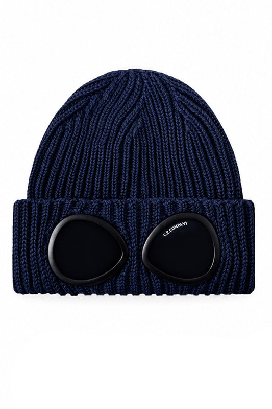 CP COMPANY EXTRA FINE KNITTED BEANIE TOTAL ECLIPSE