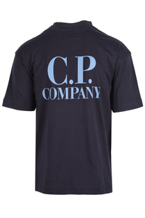 CP COMPANY FRONT & BACK PRINT T-SHIRT TOTAL ECLIPSE