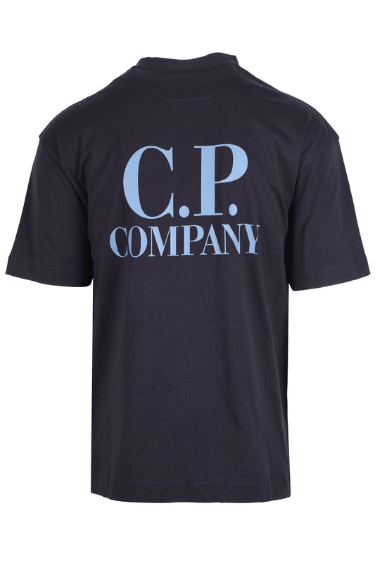 CP COMPANY FRONT & BACK PRINT T-SHIRT TOTAL ECLIPSE