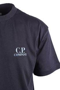 CP COMPANY FRONT & BACK PRINT T-SHIRT TOTAL ECLIPSE