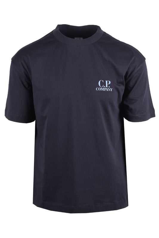 CP COMPANY FRONT & BACK PRINT T-SHIRT TOTAL ECLIPSE