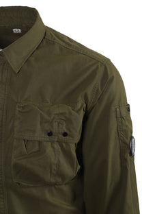 CP COMPANY LONG SLEEVED GABARDINE SHIRT IVY GREEN