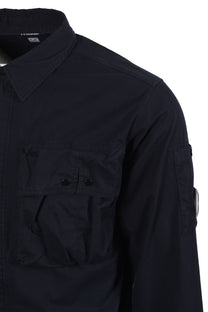 CP COMPANY LONG SLEEVED GABARDINE SHIRT TOTAL ECLIPSE