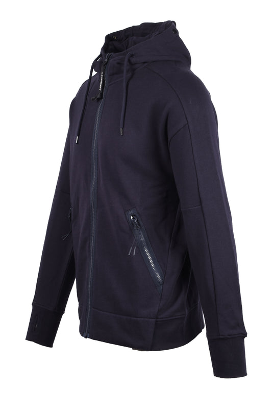CP COMPANY DIAGONAL RAISED FLEECE GOGGLE ZIP SWEATSHIRT TOTAL ECLIPSE